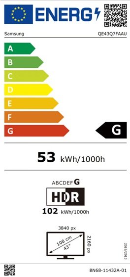 �������� ���� ������ QLED SAMSUNG 43 QE43Q7F