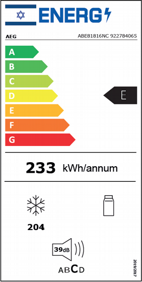 ����� �������� AEG ��� ABE81816NC ����� 177 ��� ����� No Frost ������� ������ ������ �����