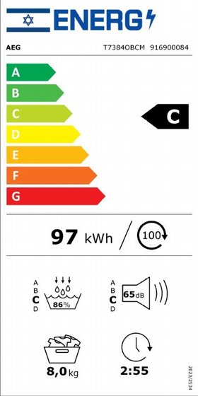����� ����� �������� 8 �"� AEG T7384OBCM ���� 7000 Heat Pump SensiDry 
