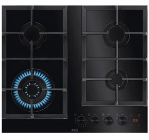 כיריים גז AEG דגם HKB64341NB בעיצוב זכוכית שחורה רוחב 60 ס״מ טיימר מובנה ומבער ווק כיריים גז AEG דגם HKB64341NB בעיצוב זכוכית שחורה רוחב 60 ס״מ טיימר מובנה ומבער ווק
