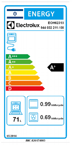 ���� ���� Electrolux EOH6231X ������� 71 ����, ������, ����� ���