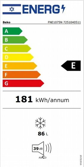 ����� ��� Beko ���� 86 ���� ��� FNE1075N �� 3 ��� ����� ������ ��� - No-Frost
