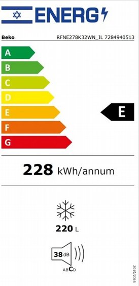 ����� ��� Beko ���� 220 ���� ��� RFNE278K32WN �� 6 ��� ����� ������ ��� - No-Frost