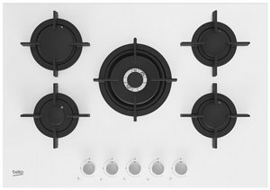 כיריים גז 75 ס"מ BEKO HILW75222SW עם 5 להבות בגימור זכוכית לבנה כיריים גז 75 ס"מ BEKO HILW75222SW עם 5 להבות בגימור זכוכית לבנה