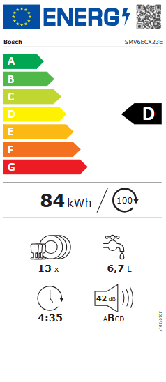 ���� ���� ��� Series 6 ��� SMV6ECX23E, �������� ��� 60 �"�, 13 ������ ����, 3 ������, ����� ������