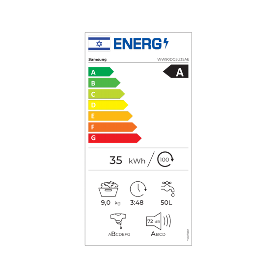 ����� ����� SAMSUNG ��� WW90DG5U35AE ������ ���� 1-9 �"�, 1400 ��"�