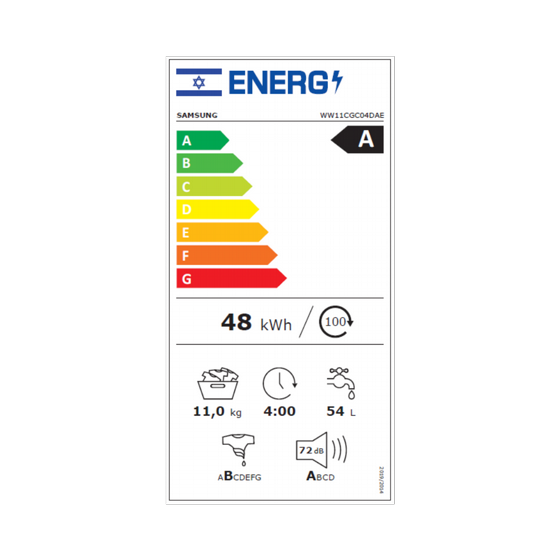 ����� ����� SAMSUNG ��� WW11CGC04DAE ������ 1-11 �"�, 1400 ��"�