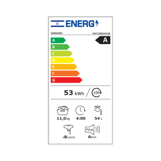 ����� ����� ����� Bespoke ������ SAMSUNG WW11BB9445GB ���� ���� 1-11 �"� 1400 ��"�