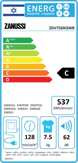 ����� ����� ����� Zanussi ������ 7.5 �"� ��� ZDV756N3WB �� ����� ������� (�����)