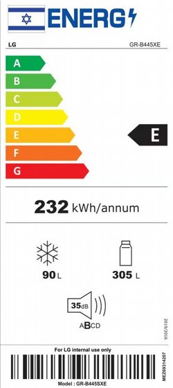 ���� ����� ����� GR-B445XE LG ���� ������� ������ 395 ����, No Frost