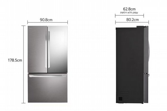 ���� 3 ����� LG R-3D288BINS InstaView ���� ��� ����, 750 ����