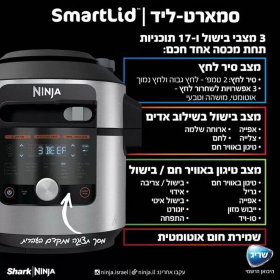 ��� ��� ������ ��� ����� Ninja Foodi SmartLid ��� OL753 �� 17 ������� ����� ��� ���
