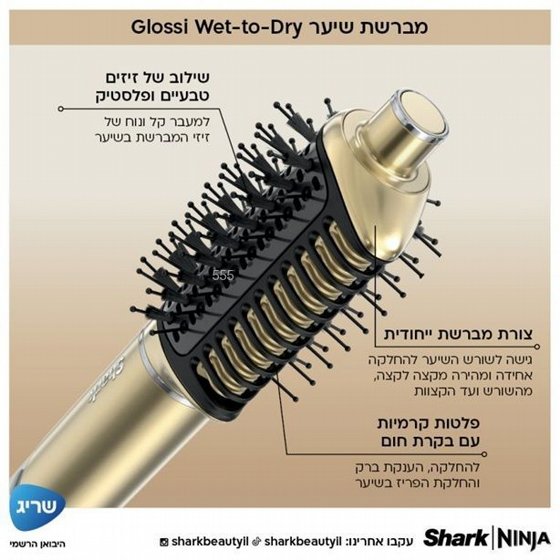 ���� ����� ������ ���� ������ �� Shark Glam HD6051SEU HeatSense Coanda